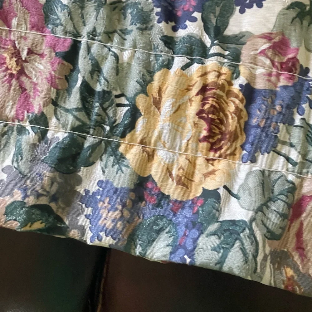 VTG Cannon English Country Floral USA Valance Rod Pocket Window Treatment 87x15